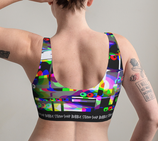 Scoop Bralette Googly-Camo Glitch