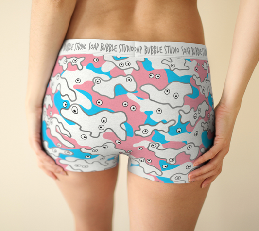 Ms Boxer Googly-Camo Pastel