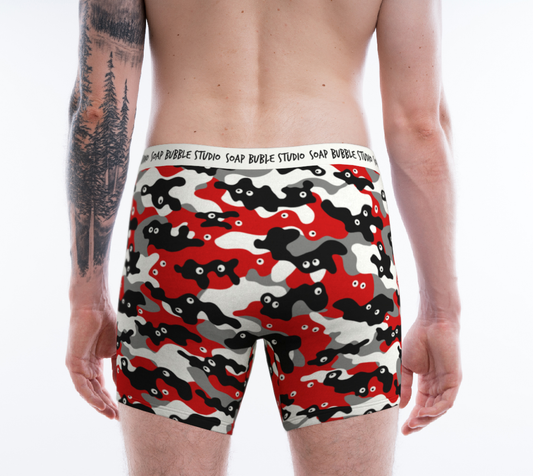 Boxer Brief Googly-Camo Red