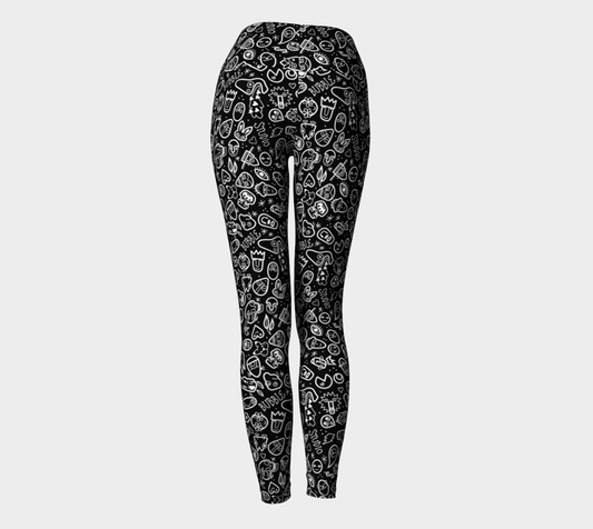 Leggings Faces B/W