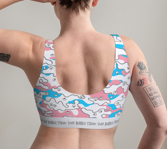 Scoop Bralette Googly-Camo Pastel