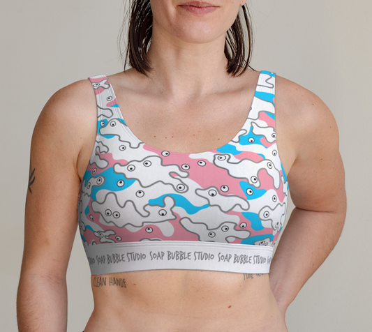Scoop Bralette Googly-Camo Pastel