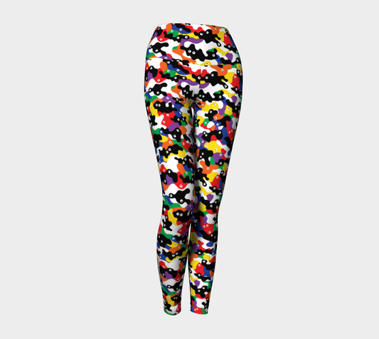 Leggings Googly-Camo Rainbow