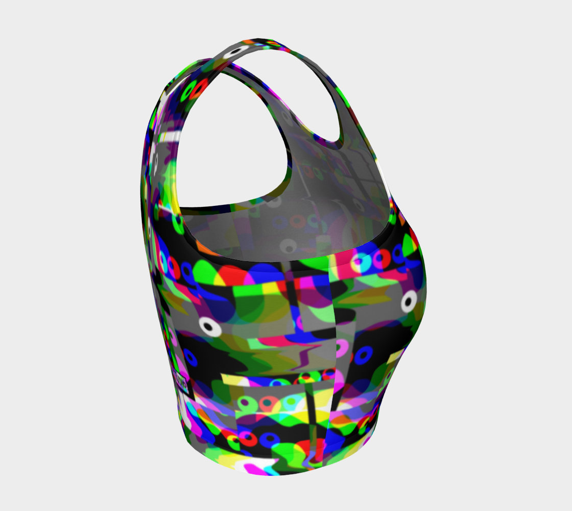 Athletic Crop-Top  Googly-Camo Glitch